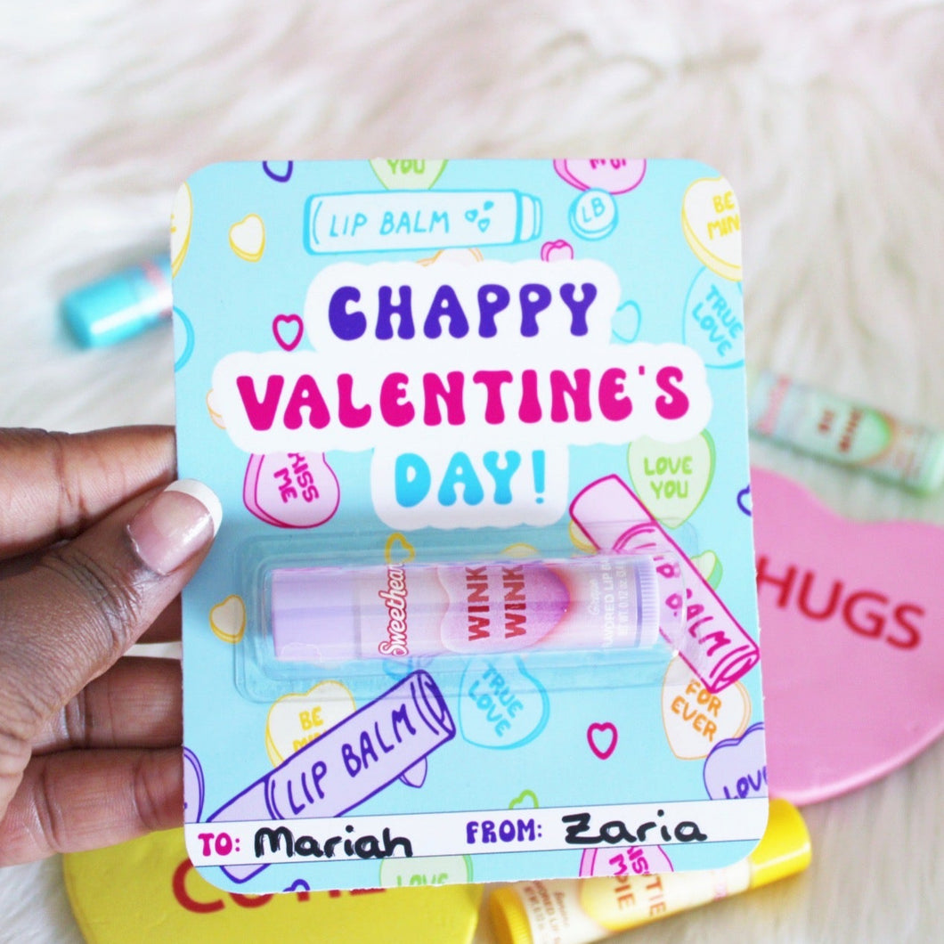 Chappy Valentine's Day - Card - Class Valentine - Chapstick - School Valentine Exchange - Lip Balm Card - DIY Valentine - You're the Balm
