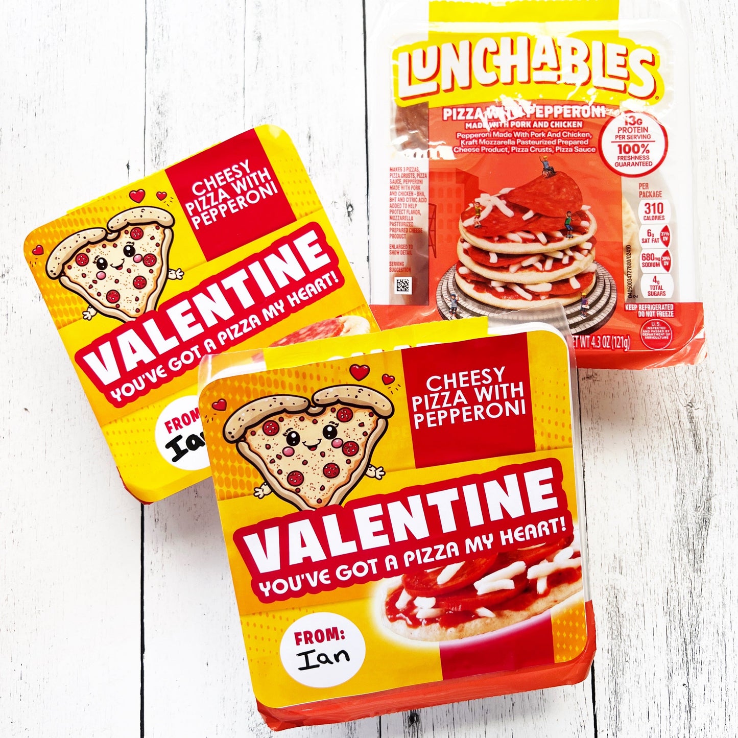 Pizza My Heart Lunch Combo Label - 2 Sizes - Card - Class Valentine - School Valentine Exchange - DIY Valentine