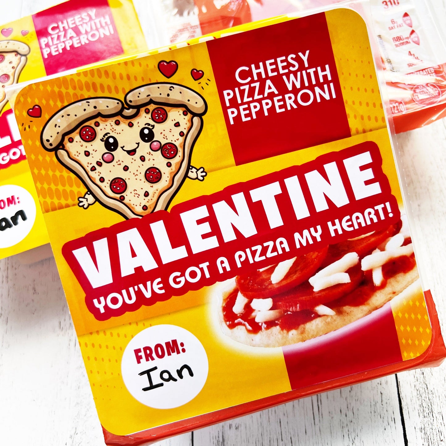Pizza My Heart Lunch Combo Label - 2 Sizes - Card - Class Valentine - School Valentine Exchange - DIY Valentine