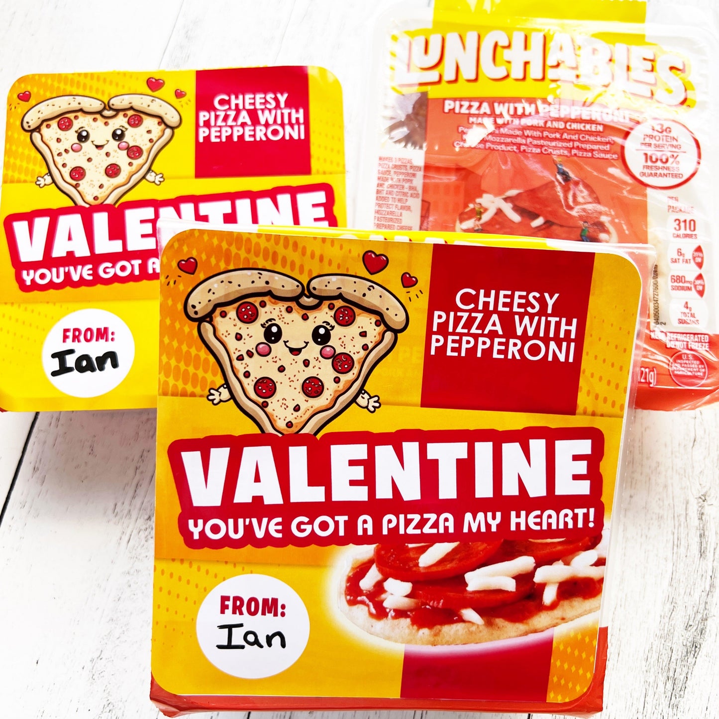 Pizza My Heart Lunch Combo Label - 2 Sizes - Card - Class Valentine - School Valentine Exchange - DIY Valentine