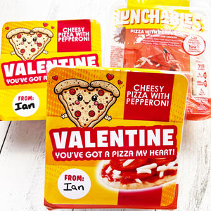Pizza My Heart Lunch Combo Label - 2 Sizes - Card - Class Valentine - School Valentine Exchange - DIY Valentine