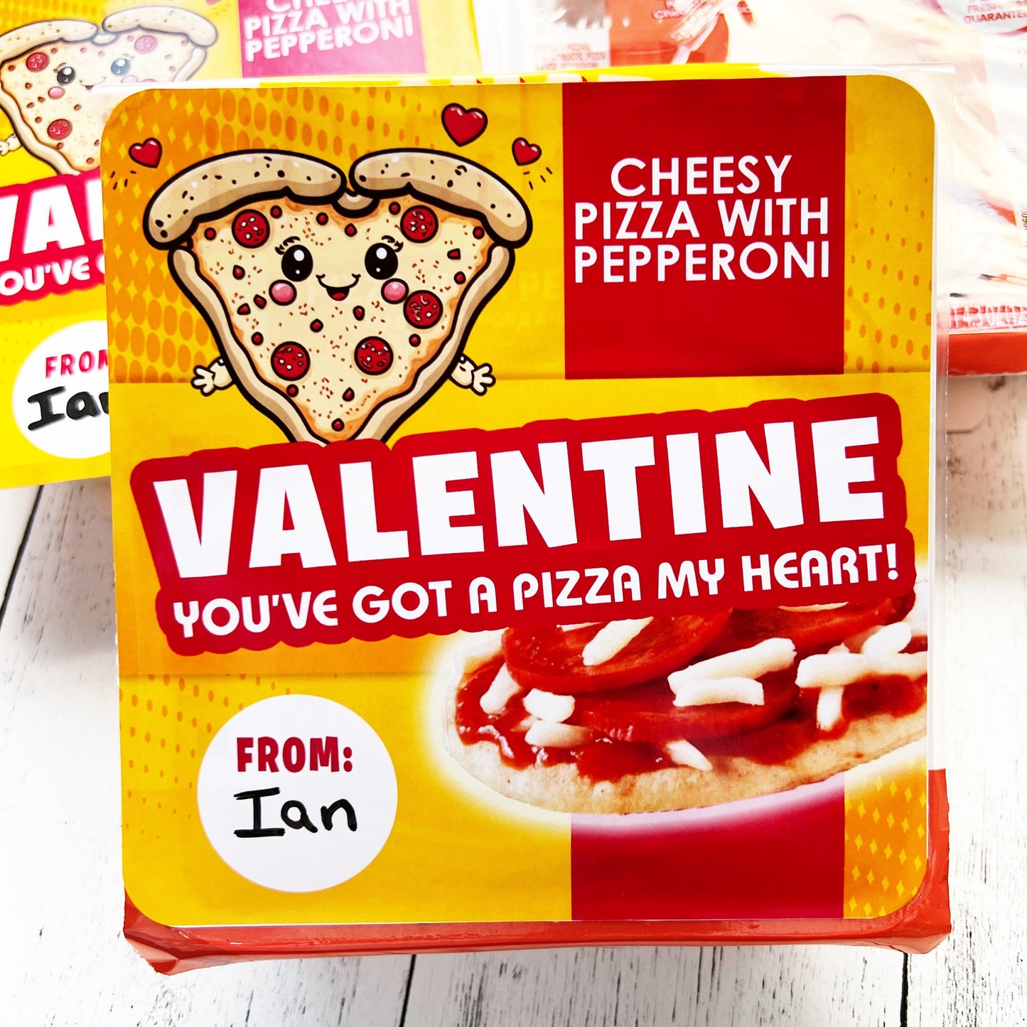 Pizza My Heart Lunch Combo Label - 2 Sizes - Card - Class Valentine - School Valentine Exchange - DIY Valentine