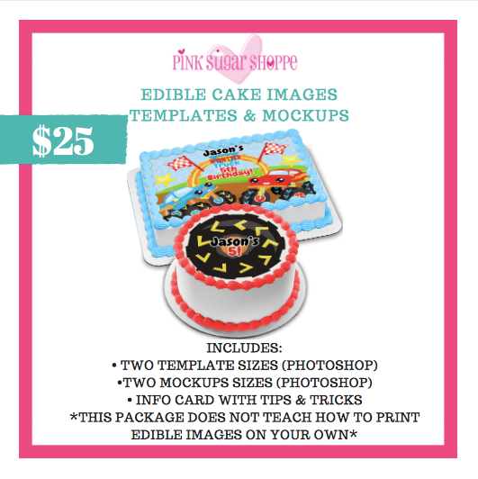 PINK SUGAR SHOPPE EDIBLE CAKE IMAGES TEMPLATE & MOCKUP